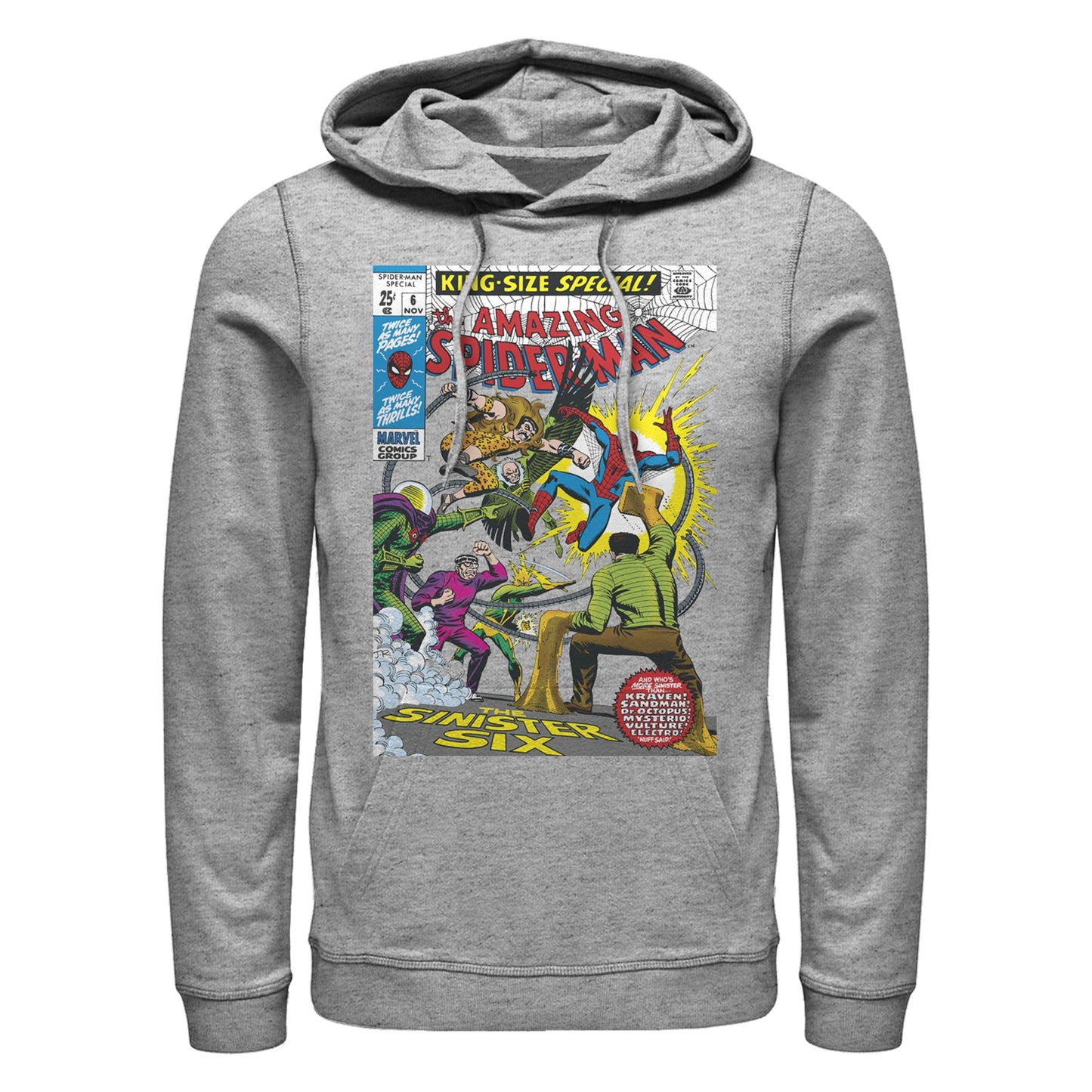 Marvel Sinister 6 Comic Mens Lightweight Hoodie