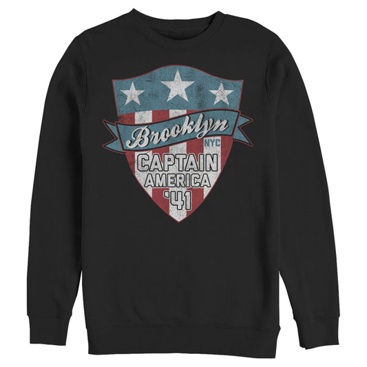 Marvel Brooklyn Cap Logo Mens Crewneck Sweatshirt