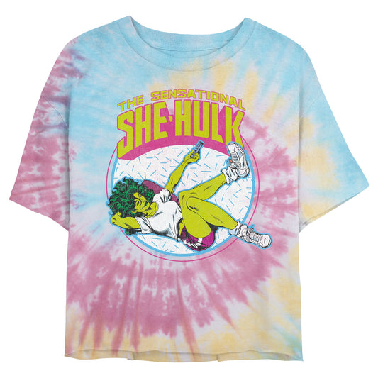 Marvel SHE HULK Junior's Tie-Dye Swirl T Shirt
