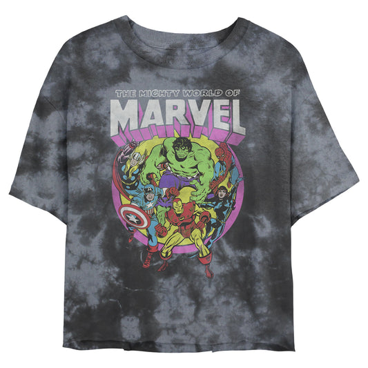 Marvel Neon Group Bombard Junior's Tie-Dye T Shirt