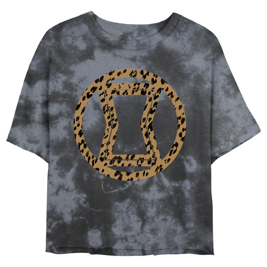 Marvel Widow Icon Leopard Fill Bombard Tie-Dye Juniors T Shirt