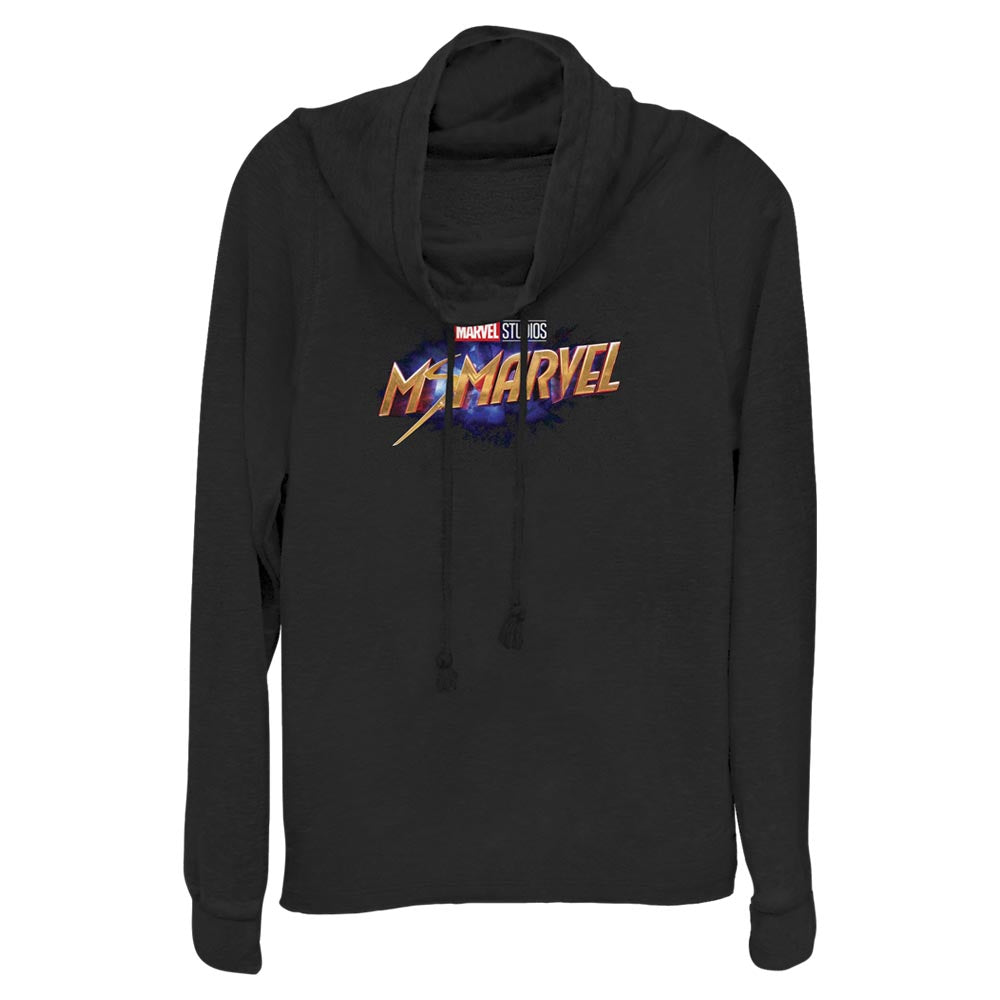 Marvel Ms Logo Juniors Cowl Neck Sweatshirt