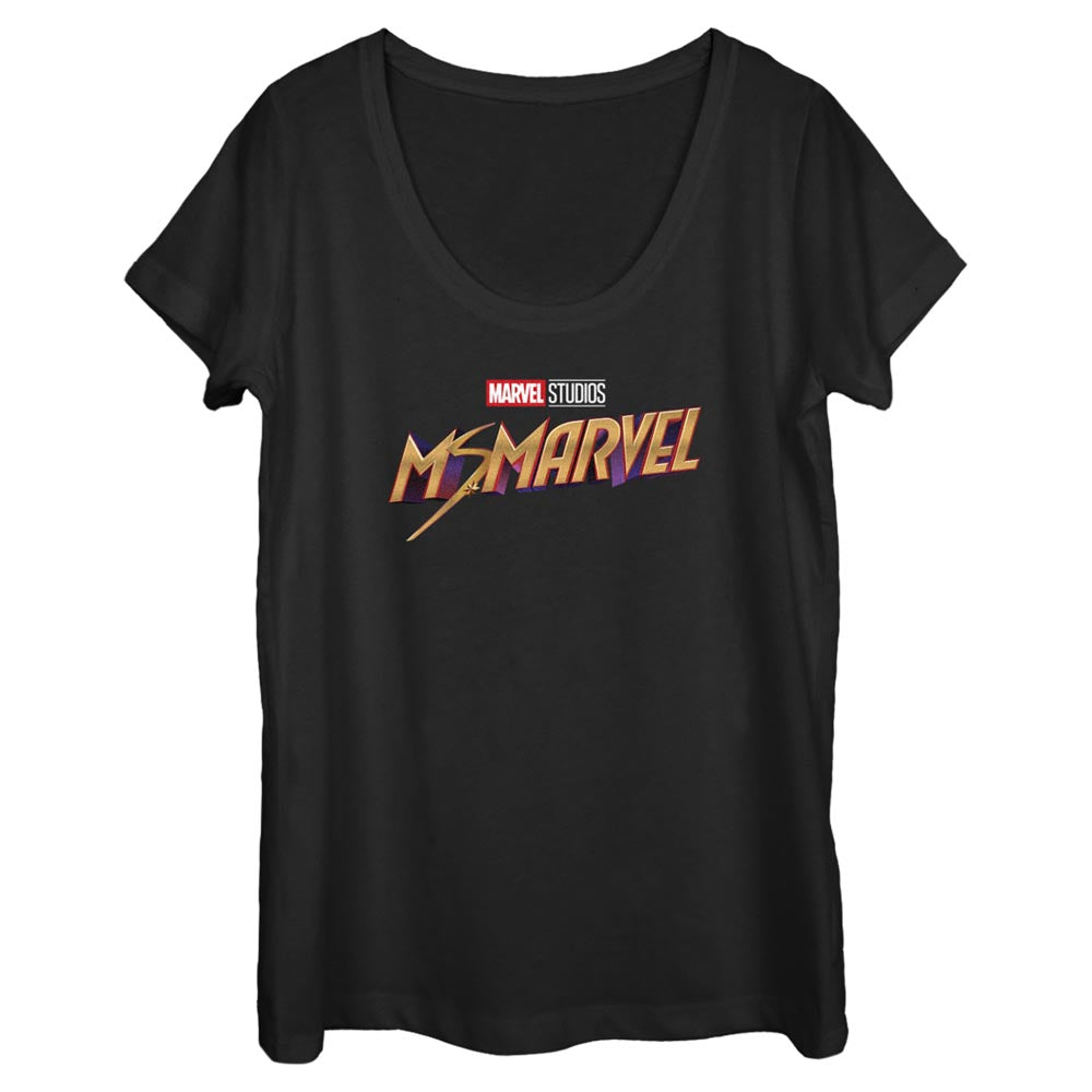 Marvel Classic Logo Scoop Neck Womens T Shirt