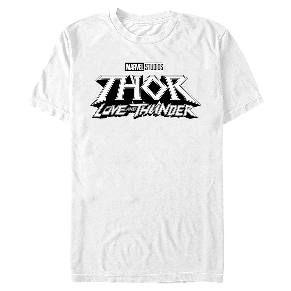 Marvel White Logo Mens T Shirt
