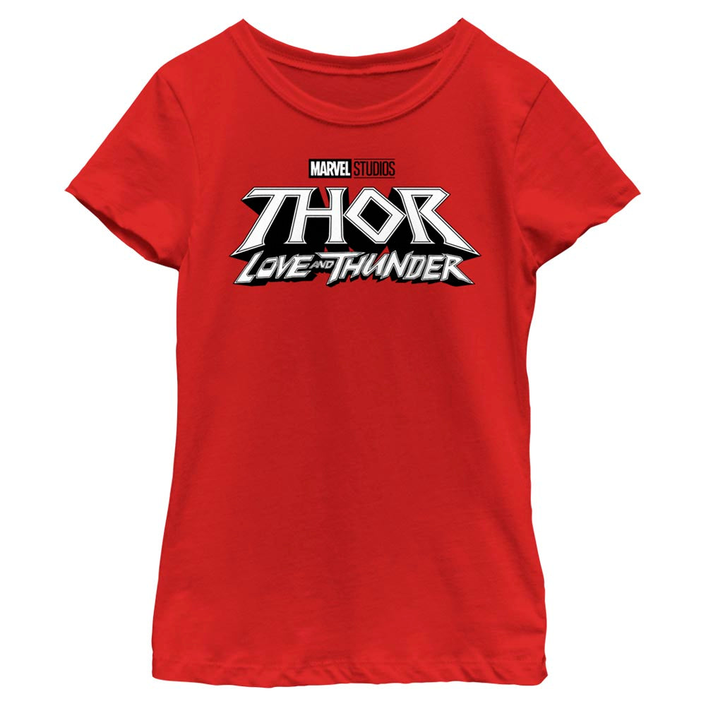 Marvel White Logo Girls Kids T Shirt