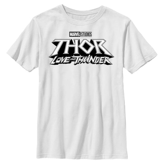 Marvel White Logo Boys Kids T Shirt