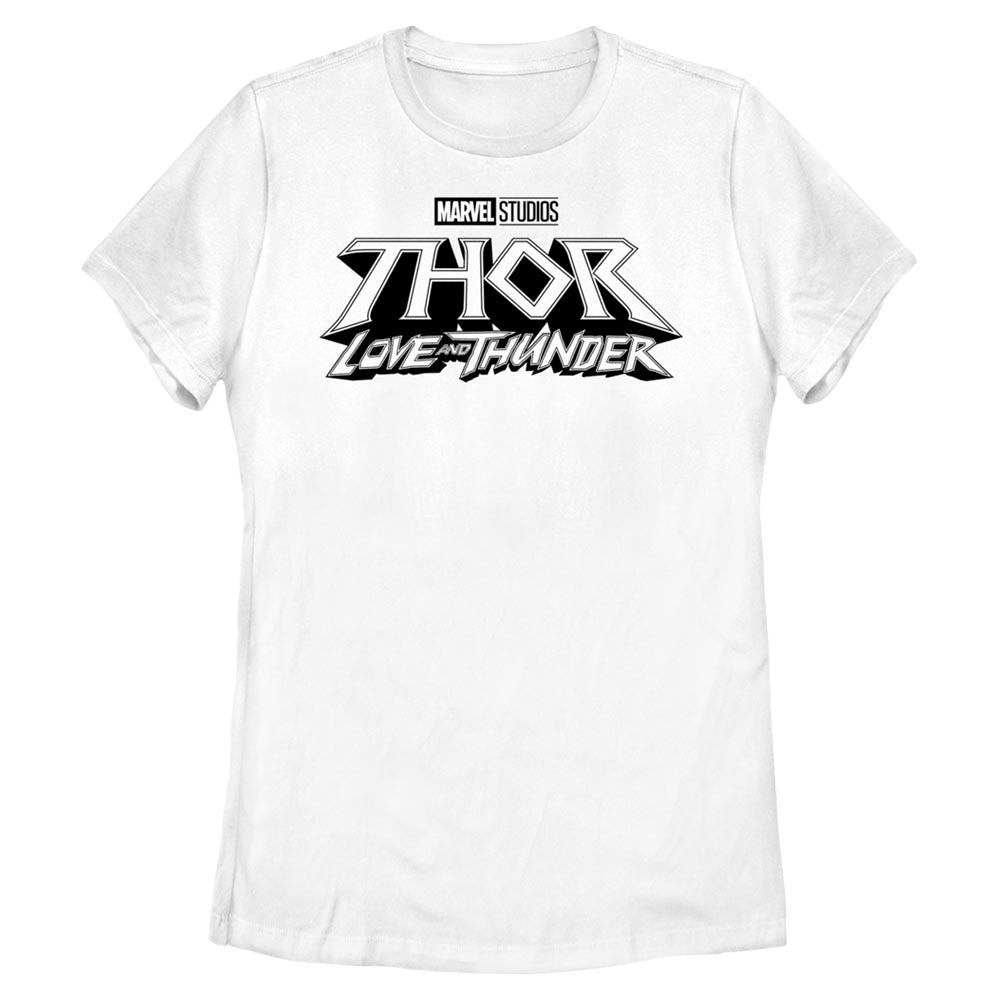 Marvel White Logo Womens  T Shirt