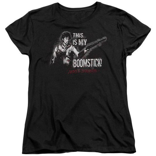 Army Of Darkness Boomstick Womens T Shirt Black Officially Licensed