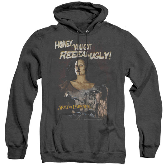 Army Of Darkness Reeeal Ugly! Heather Mens Hoodie Black Officially Licensed