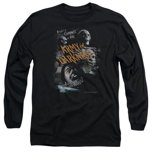 Army Of Darkness Covered Mens Long Sleeve Shirt Black Officially Licensed