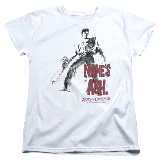 Army Of Darkness Names Ash Womens T Shirt White Officially Licensed