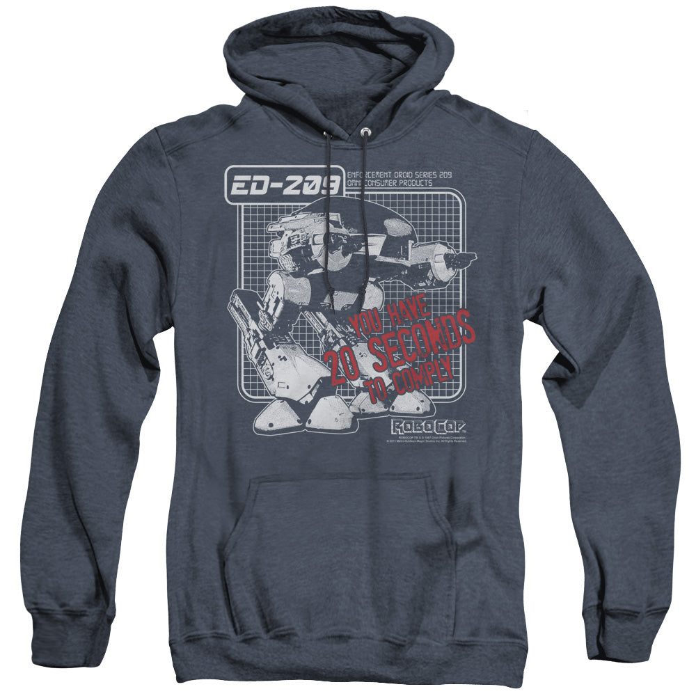 Robocop Ed 209 Heather Mens Hoodie Navy Blue Officially Licensed