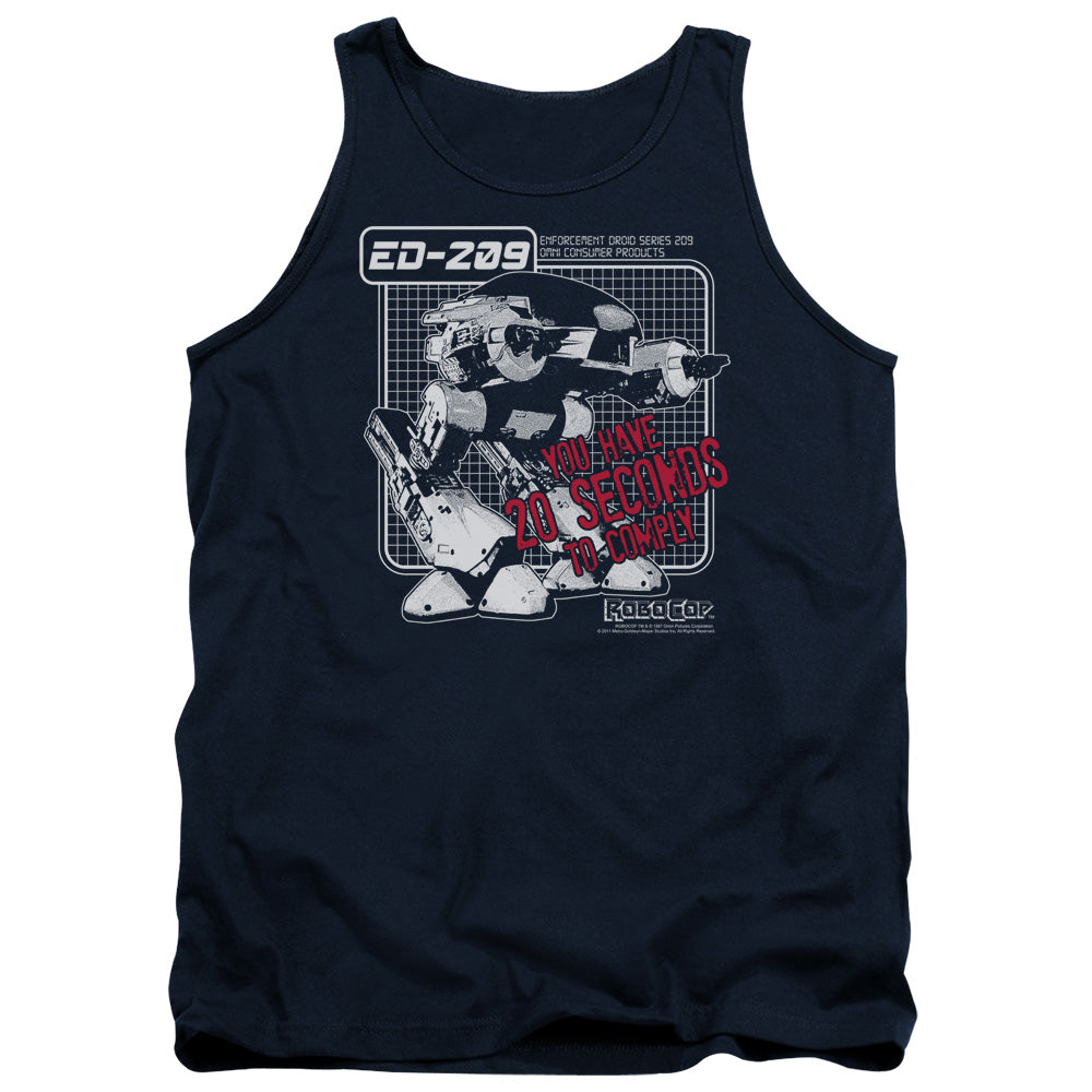 Robocop Ed 209 Mens Tank Top Shirt Navy Blue Officially Licensed