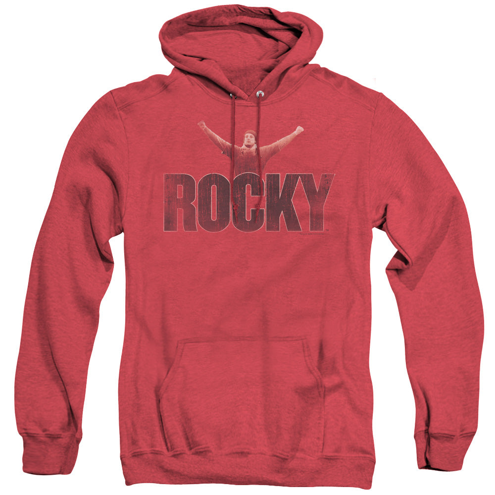 Rocky Victory Distressed Heather Mens Hoodie Red Officially Licensed
