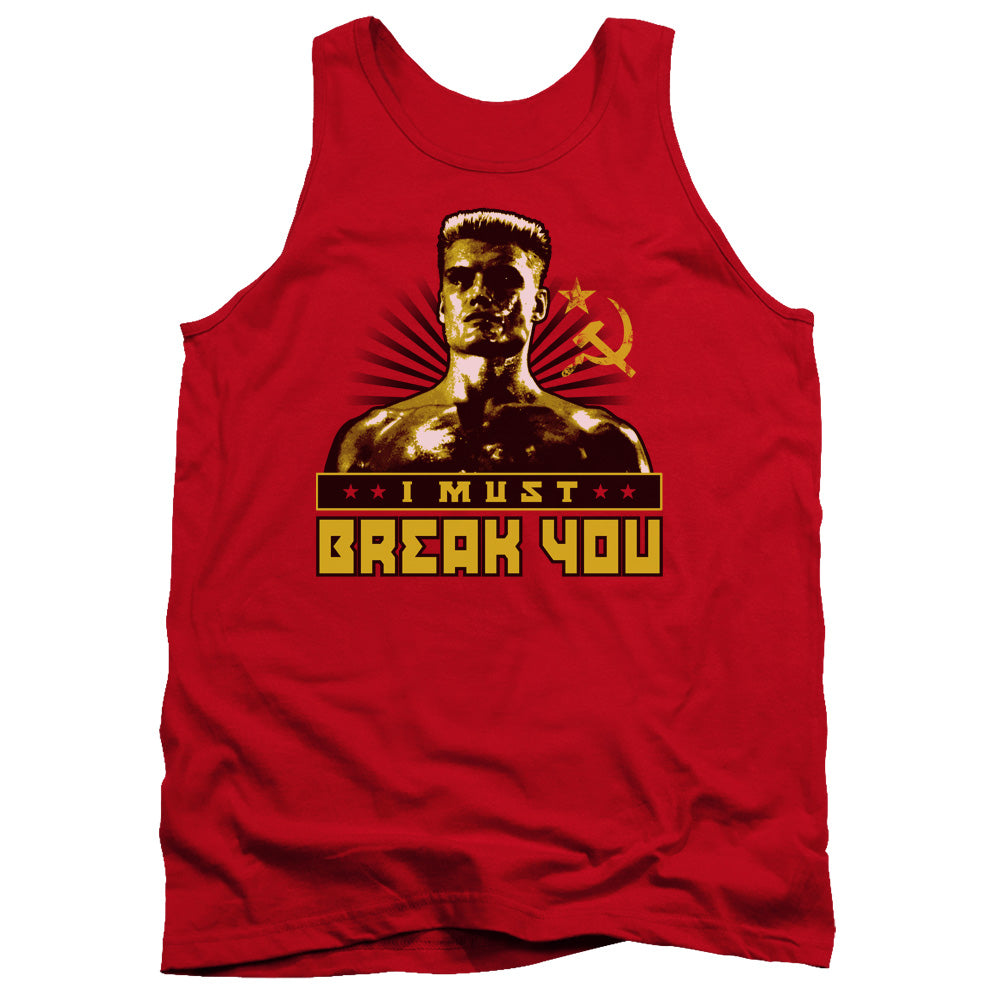 Rocky Iv I Must Break You Mens Tank Top Shirt Red Officially Licensed