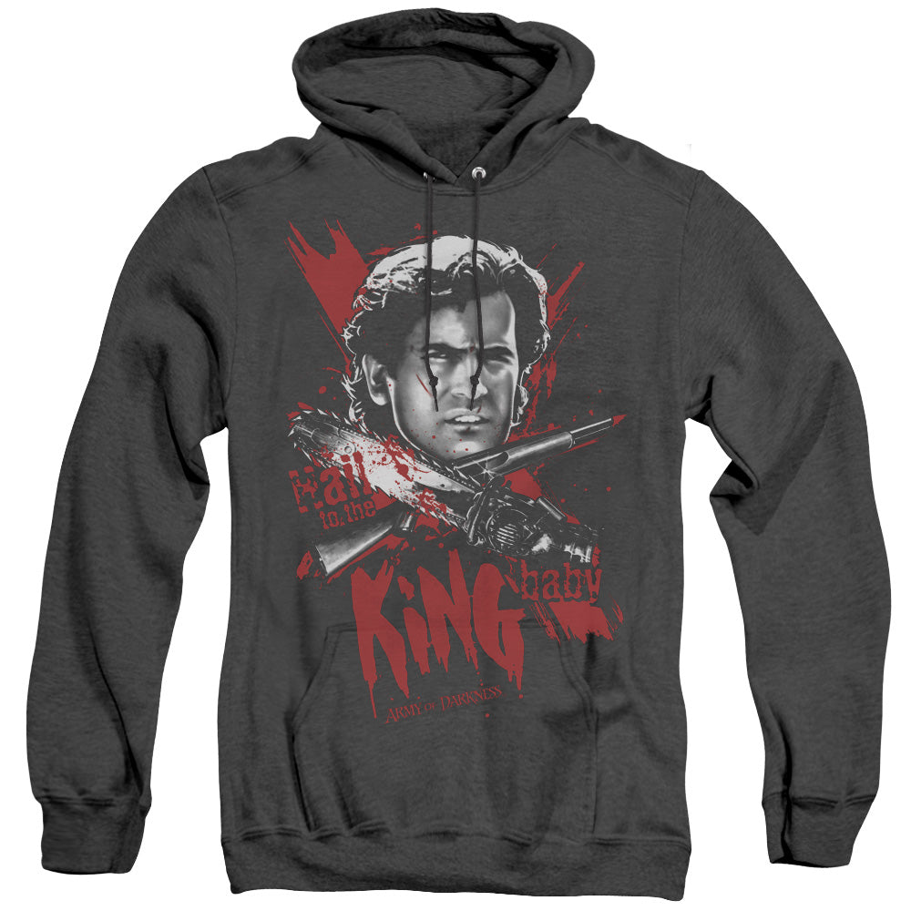 Army Of Darkness Hail To The King Mens Heather Hoodie Black Officially Licensed