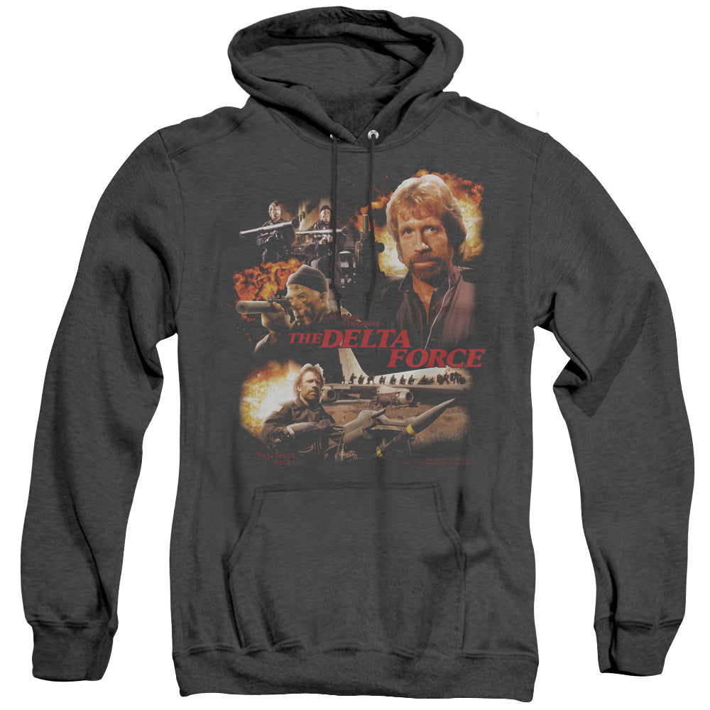 Delta Force Action Pack Mens Heather Hoodie Black Officially Licensed