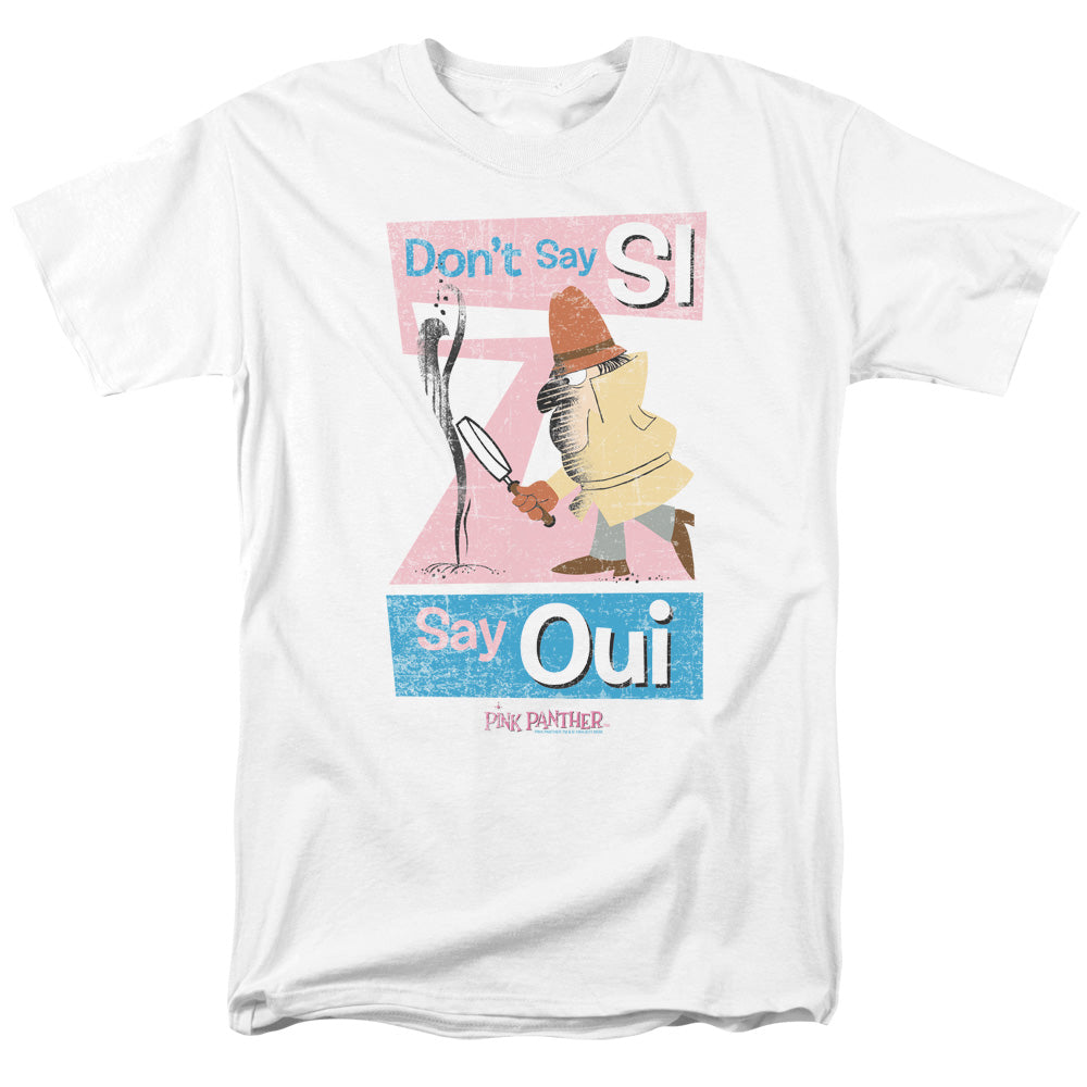 Pink Panther Say Oui Mens T Shirt White Officially Licensed
