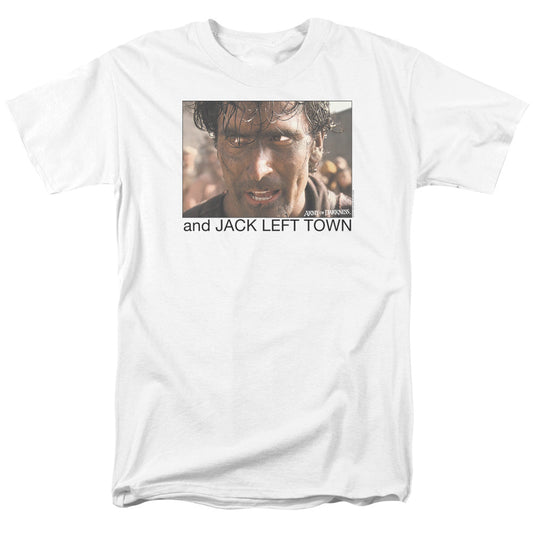 Army Of Darkness Jack Left Town Mens T Shirt White Officially Licensed