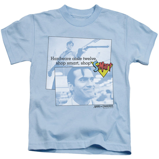 Army Of Darkness Shop S Mart Juvenile Kids Youth T Shirt Light Blue Officially Licensed