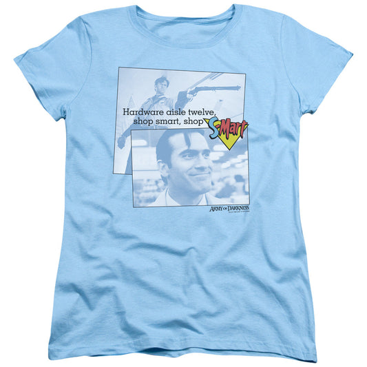 Army Of Darkness Shop S Mart Womens T Shirt Light Blue Officially Licensed