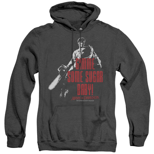 Army Of Darkness Sugar Mens Heather Hoodie Black Officially Licensed