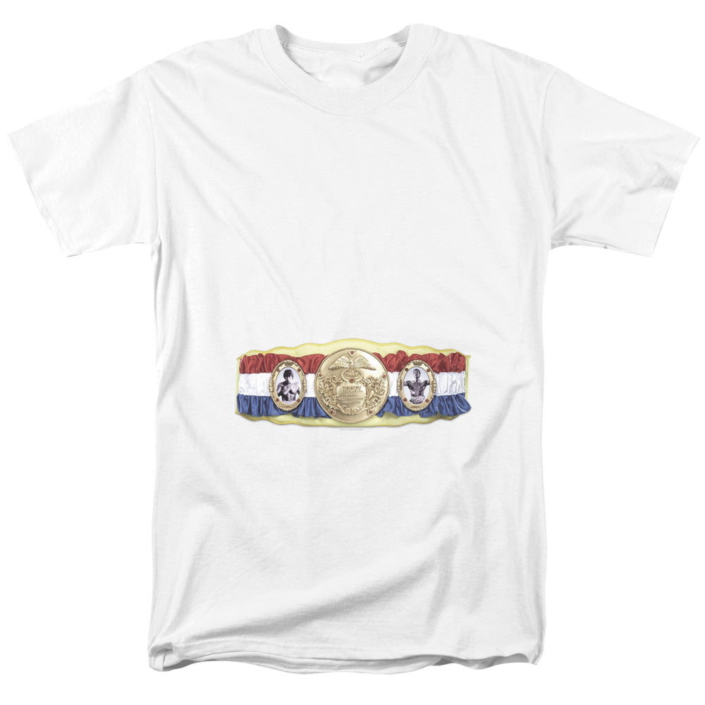 Rocky Championship Belt (Bottom Front) Mens T Shirt White Officially Licensed