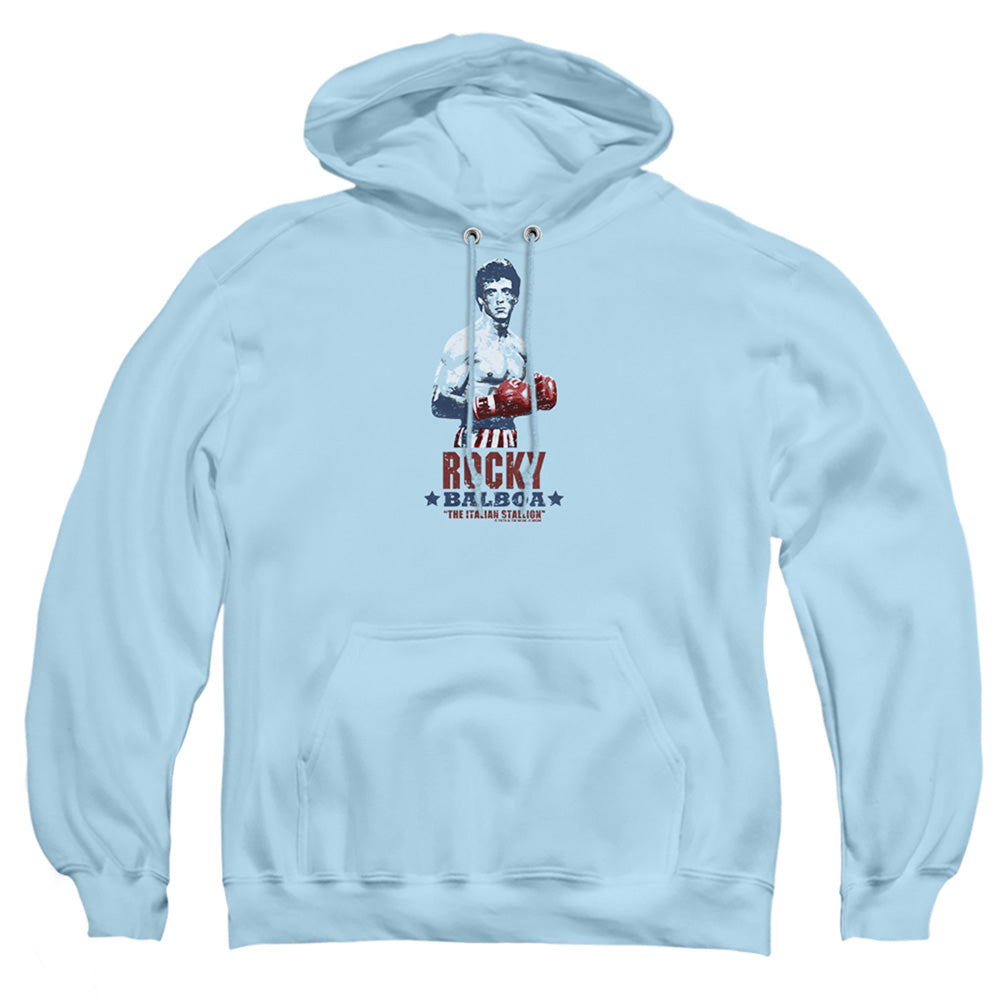 Rocky Balboa Mens Hoodie Light Blue Officially Licensed