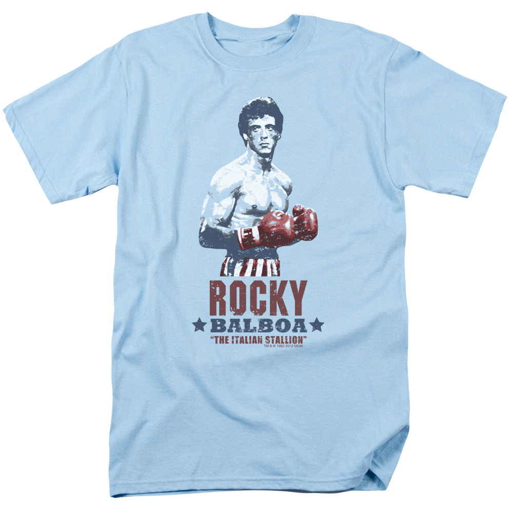 Rocky Balboa Mens T Shirt Light Blue Officially Licensed