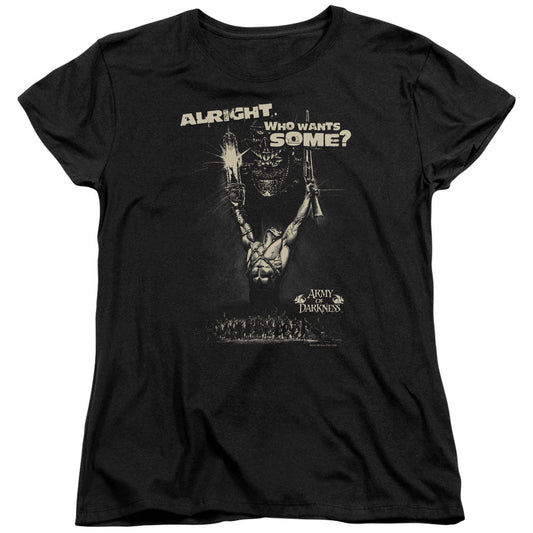 Army Of Darkness Want Some Womens T Shirt Black Officially Licensed