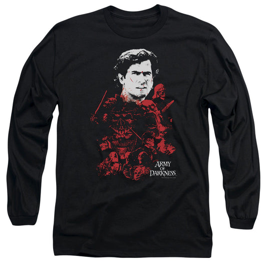 Army Of Darkness Pile Of Baddies Mens Long Sleeve Shirt Black Officially Licensed