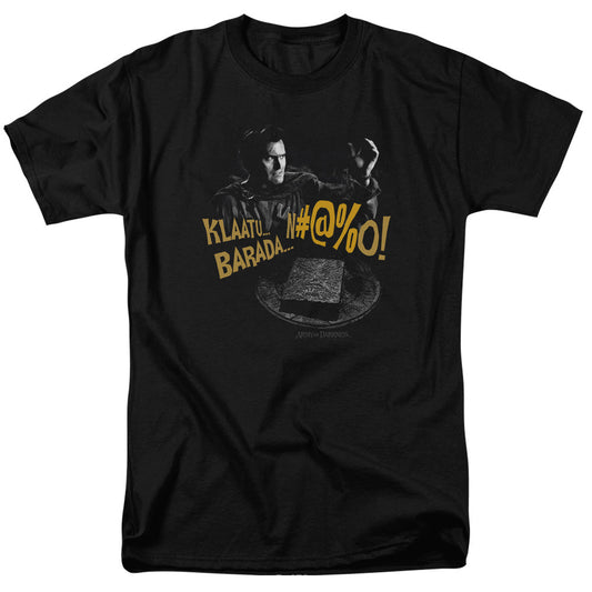 Army Of Darkness Klaatu...Barada Mens T Shirt Black Officially Licensed