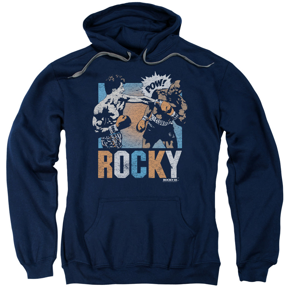 Rocky Rocky Pow Mens Hoodie Navy Blue Officially Licensed