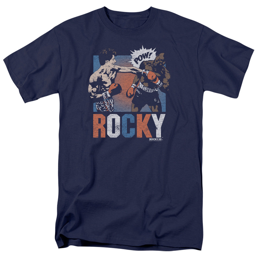 Rocky Rocky Pow Mens T Shirt Navy Blue Officially Licensed
