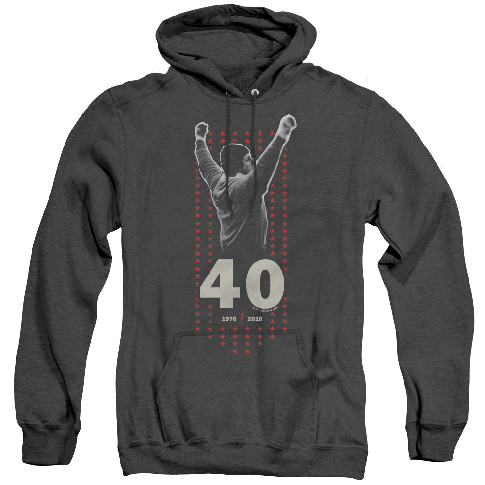 Rocky Stars Mens Heather Hoodie Black Officially Licensed