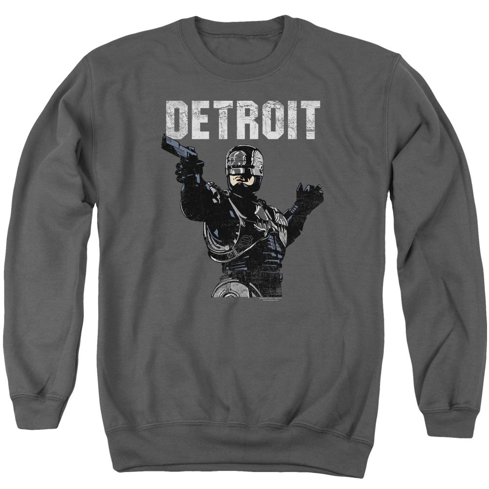 Robocop Detroit Mens Crewneck Sweatshirt Charcoal Officially Licensed