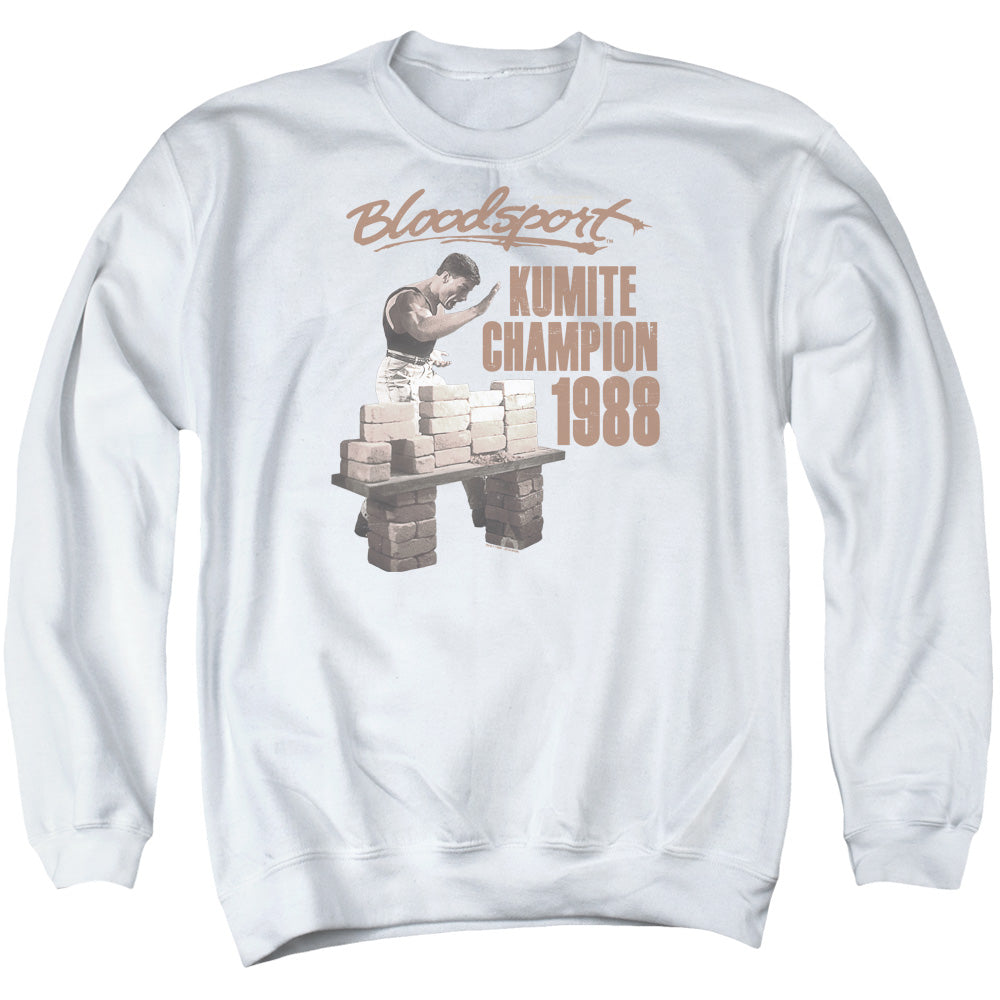 Bloodsport Dux Smash Mens Crewneck Sweatshirt White Officially Licensed