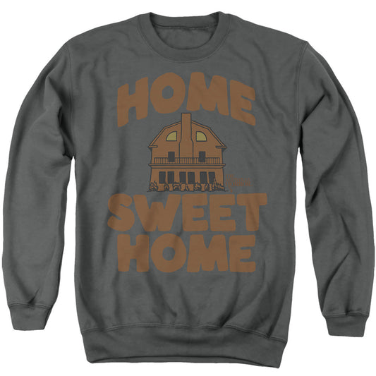 Amityville Horror - Logo Home Sweet Home Mens Crewneck Sweatshirt Charcoal