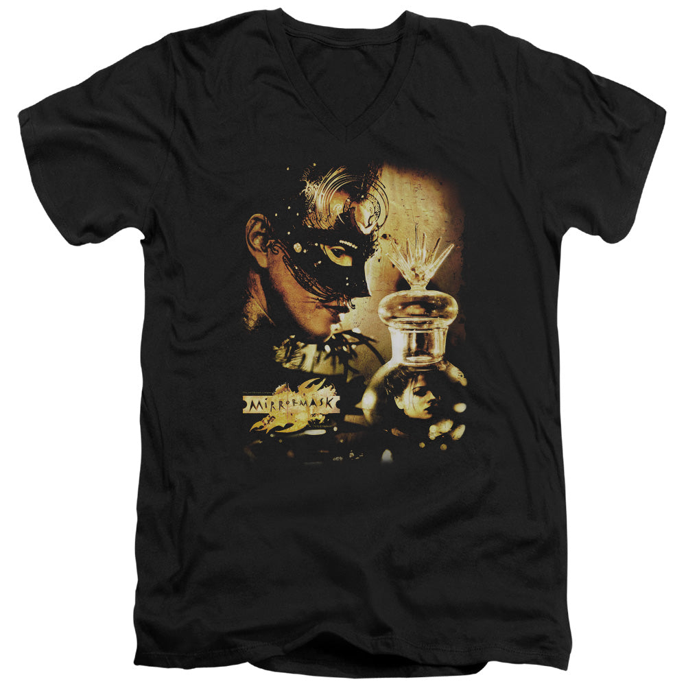 Mirrormask Trapped Mens Slim Fit V-Neck T Shirt Black Officially Licensed