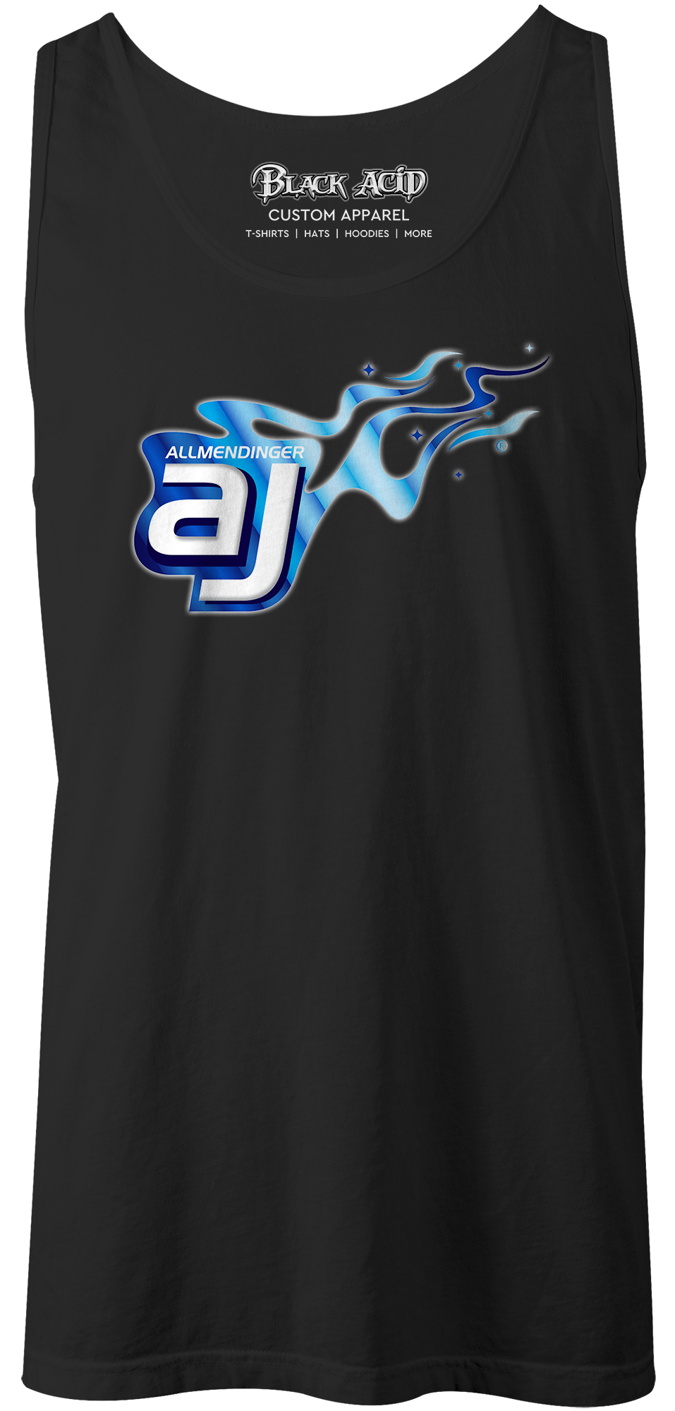 AJ Allmendinger - Men's Tank Blue Flame Logo