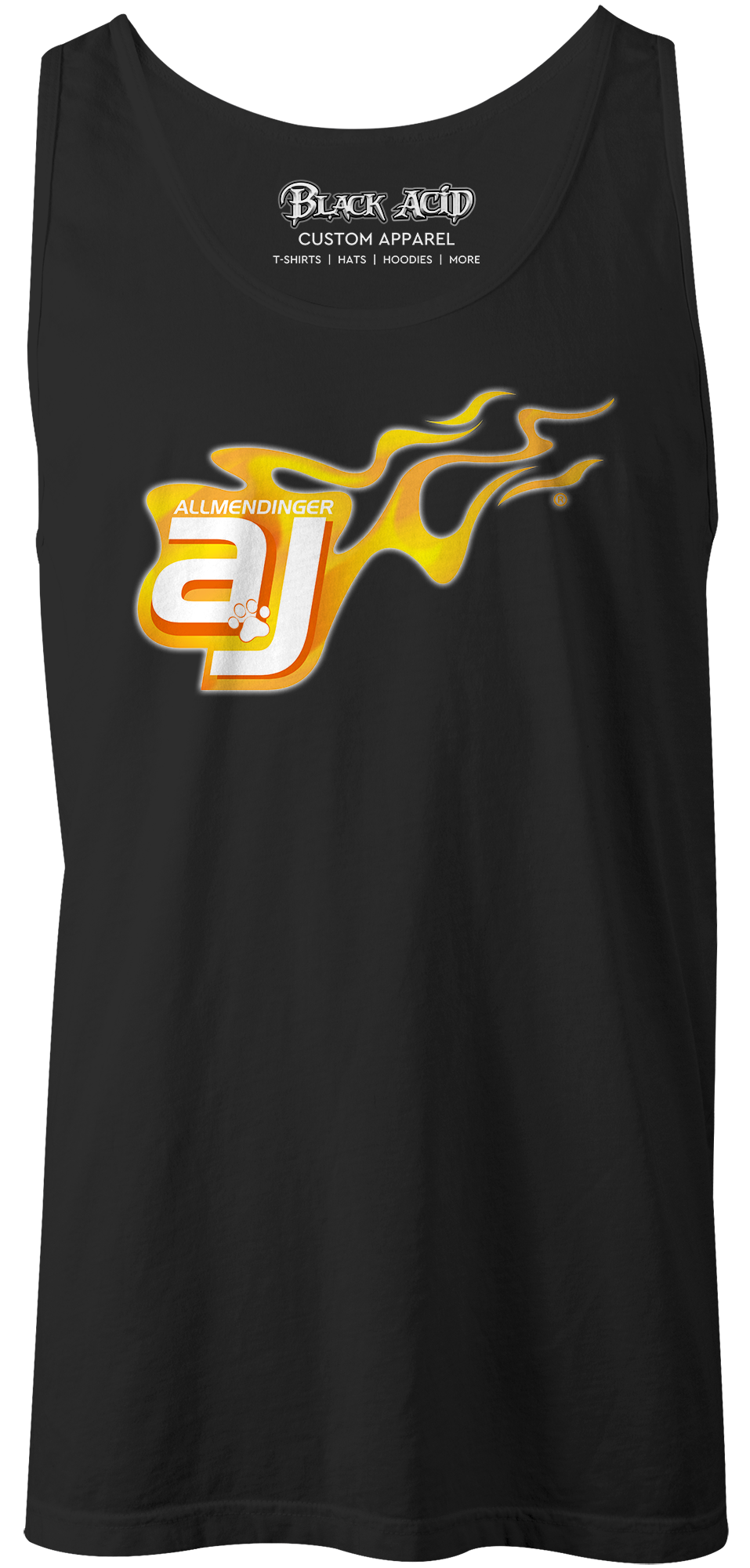 AJ Allmendinger - Men's Tank Orange Flame Logo