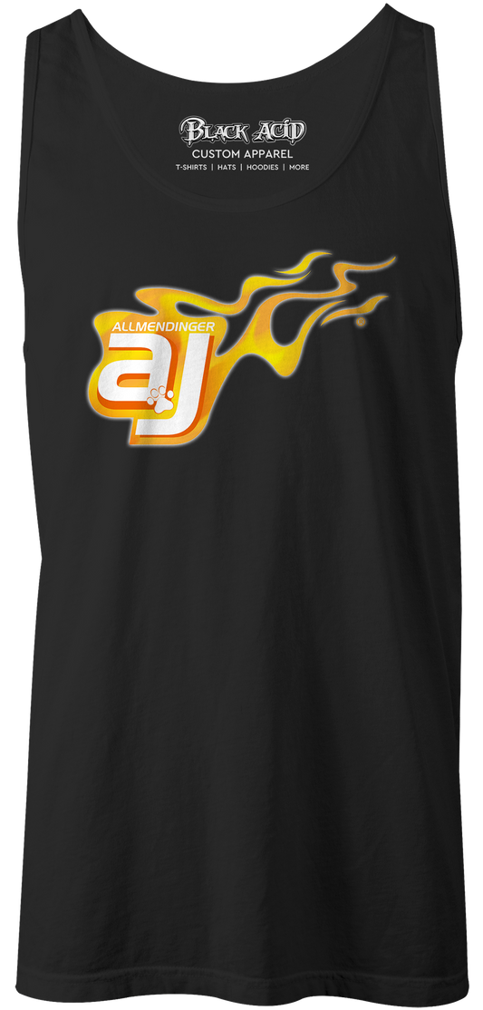 AJ Allmendinger - Men's Tank Orange Flame Logo