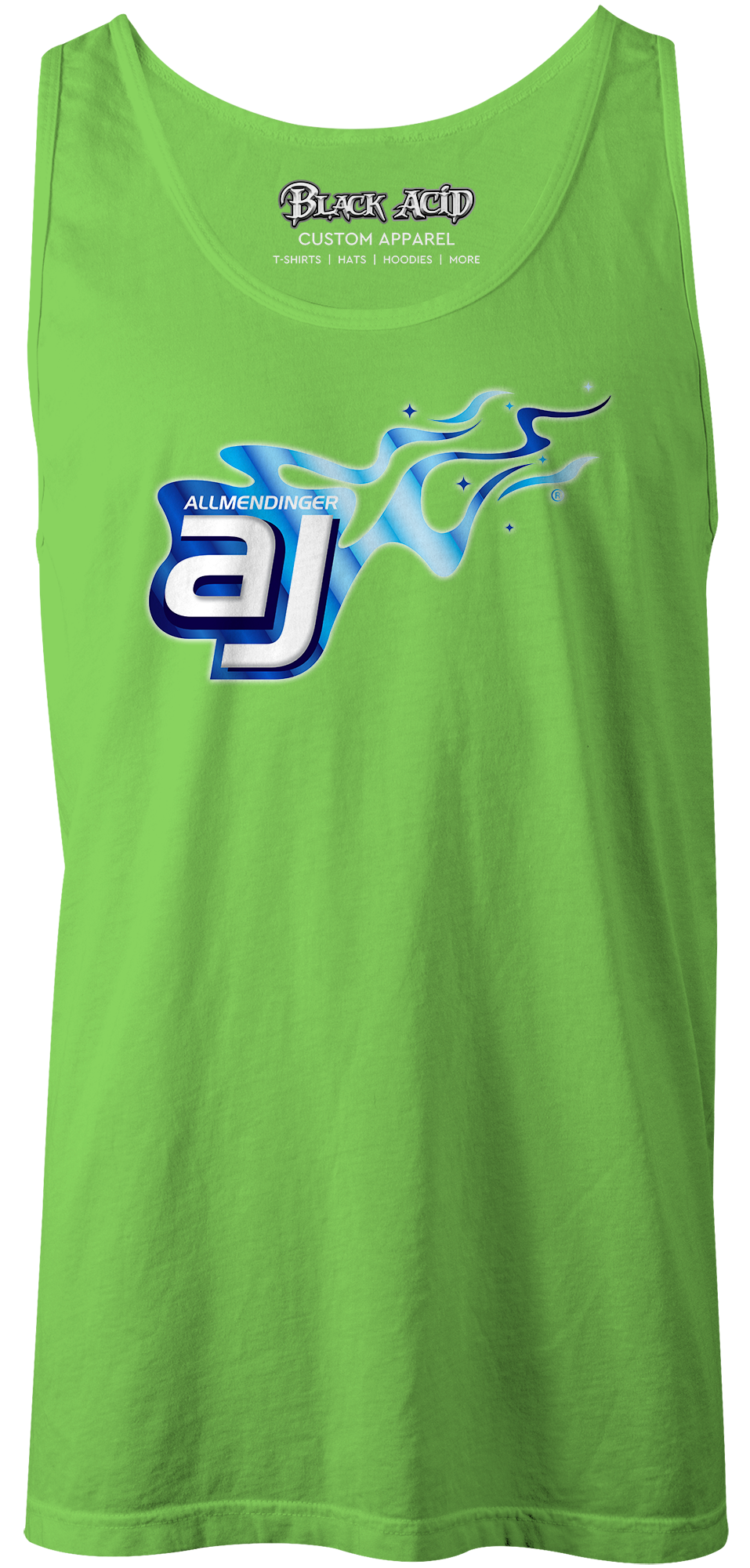 AJ Allmendinger - Men's Tank Blue Flame Logo