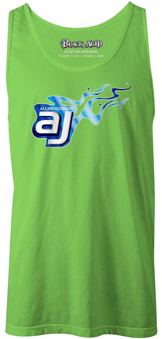 AJ Allmendinger - Men's Tank Blue Flame Logo