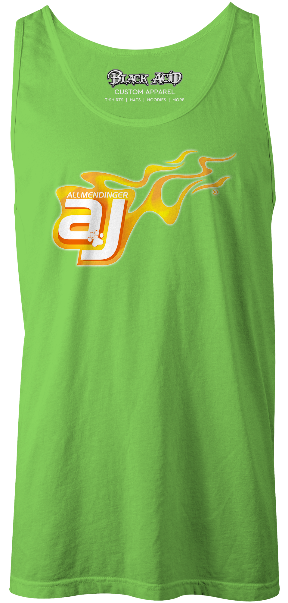 AJ Allmendinger - Men's Tank Orange Flame Logo