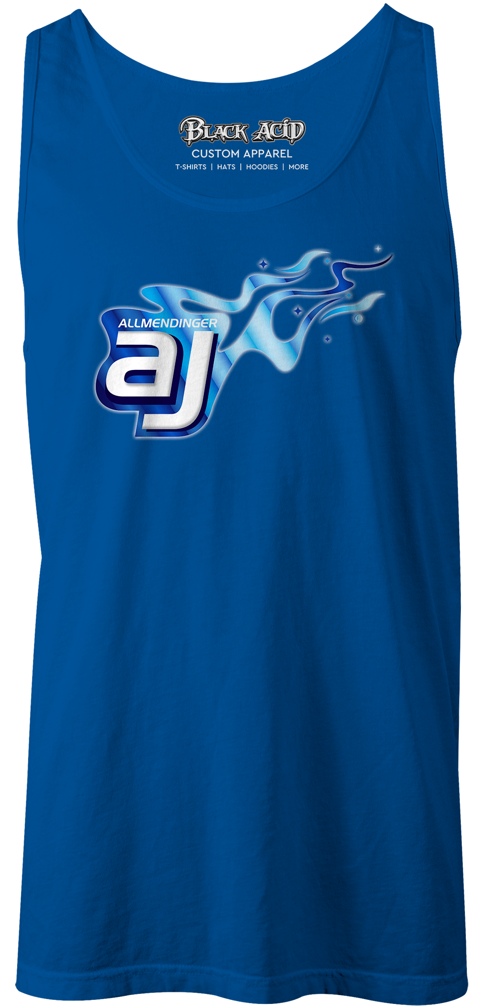 AJ Allmendinger - Men's Tank Blue Flame Logo