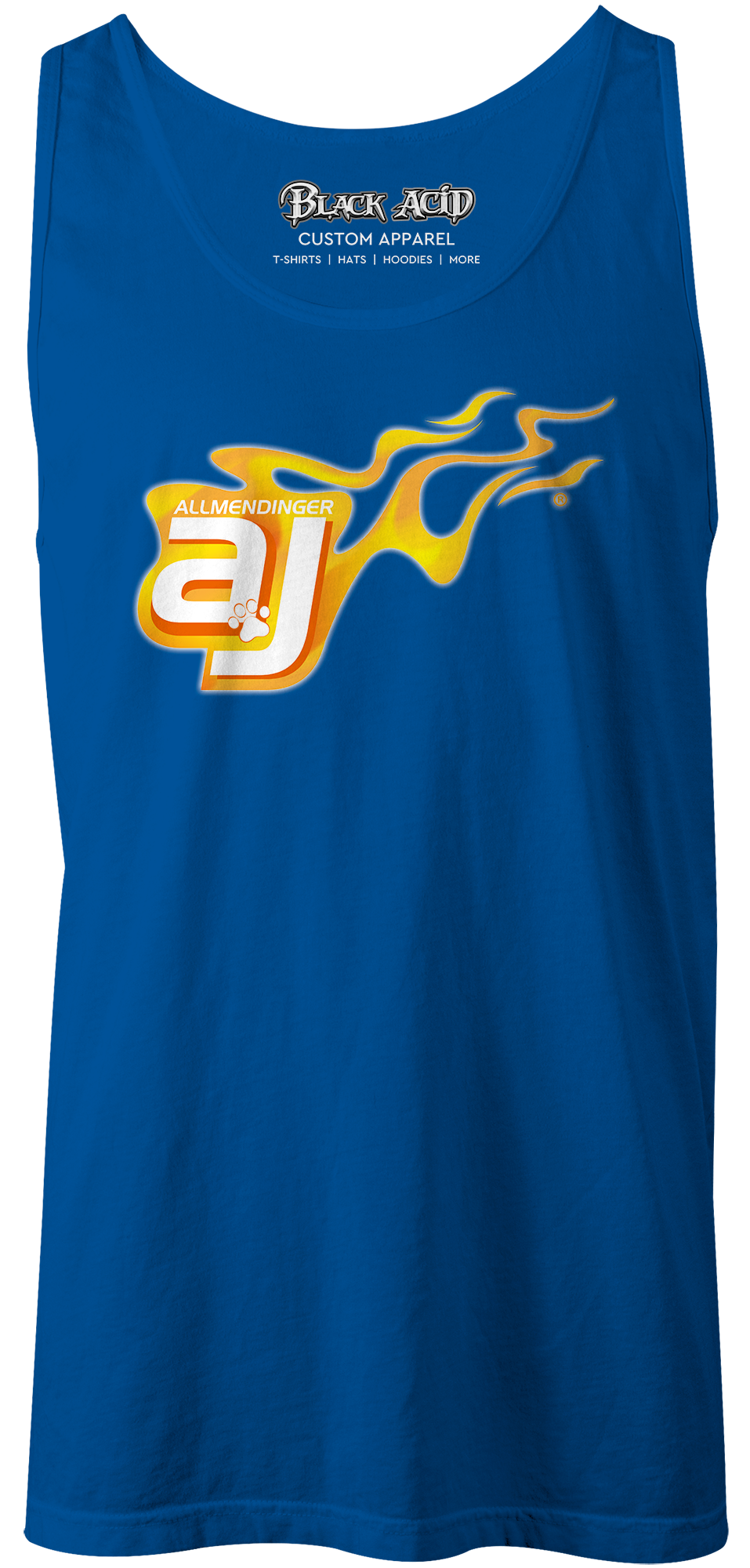 AJ Allmendinger - Men's Tank Orange Flame Logo