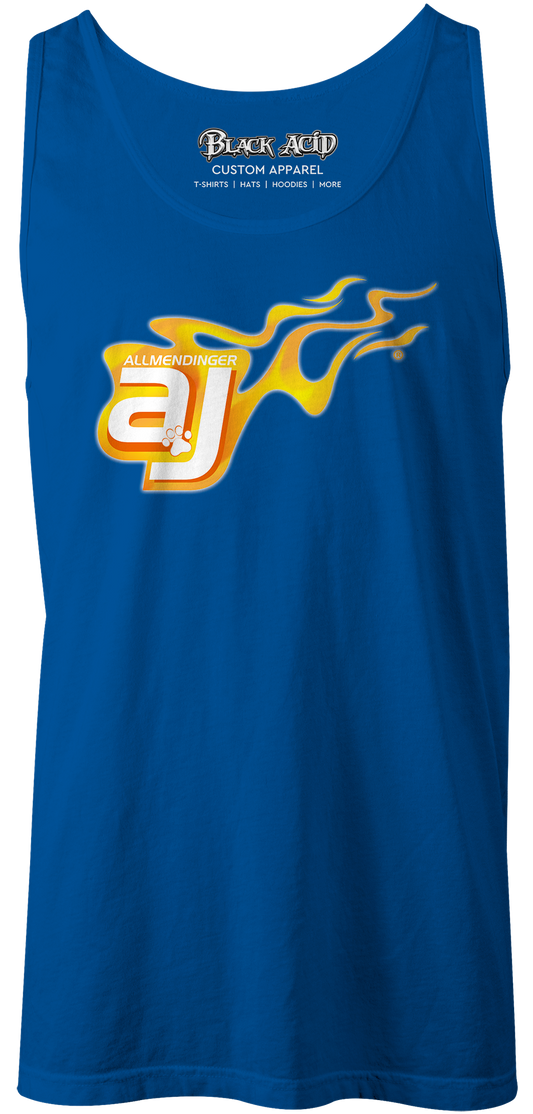 AJ Allmendinger - Men's Tank Orange Flame Logo