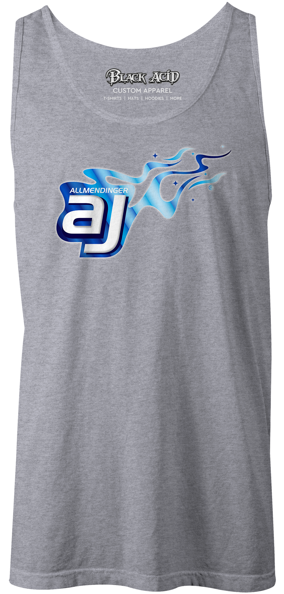 AJ Allmendinger - Men's Tank Blue Flame Logo