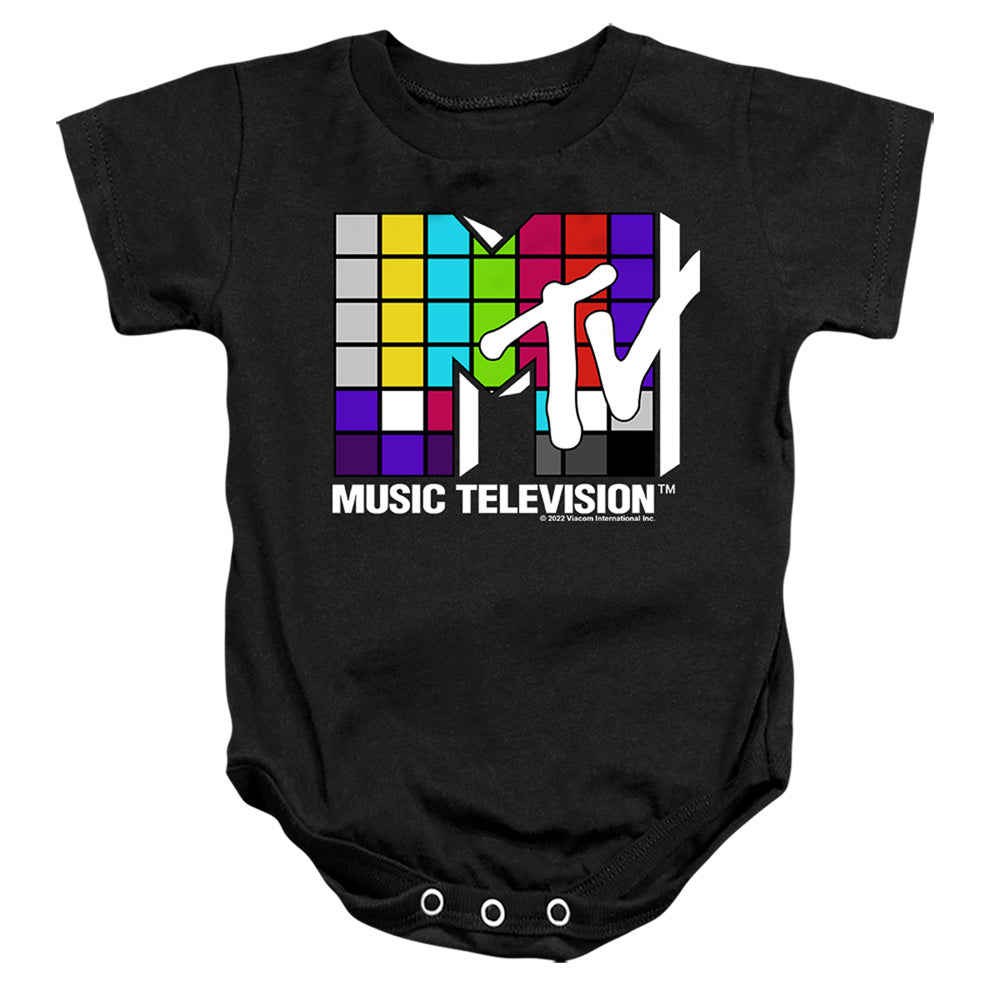 Mtv Rubix Cube Logo Infant Baby Snapsuit Black Officially Licensed